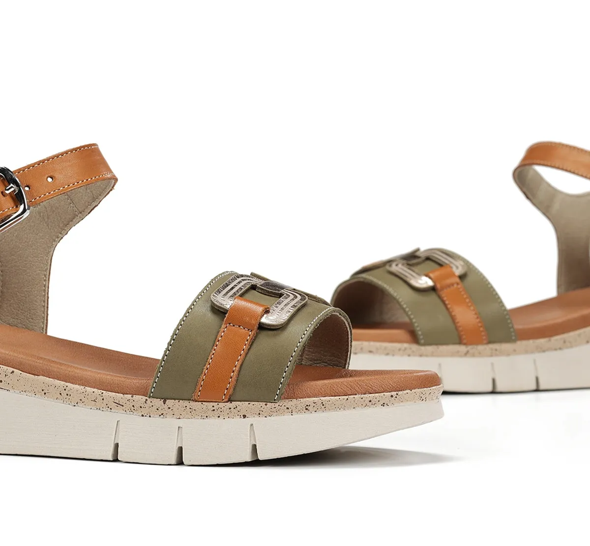 Fluchos Klau D9484 Sandali Donna Verde Suola Leggera