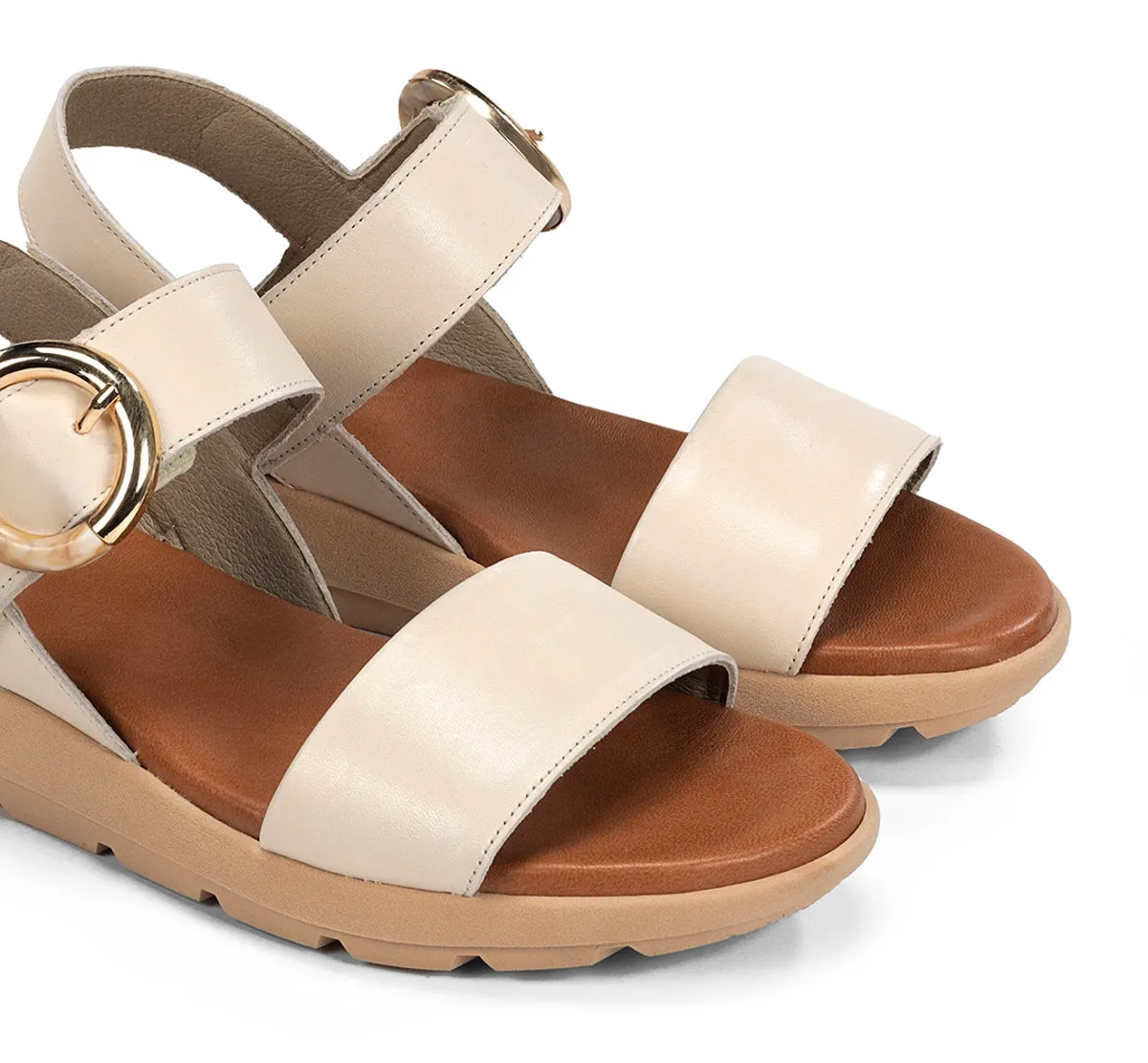 Fluchos Gandia D9468 sandali taupe donna fibbia