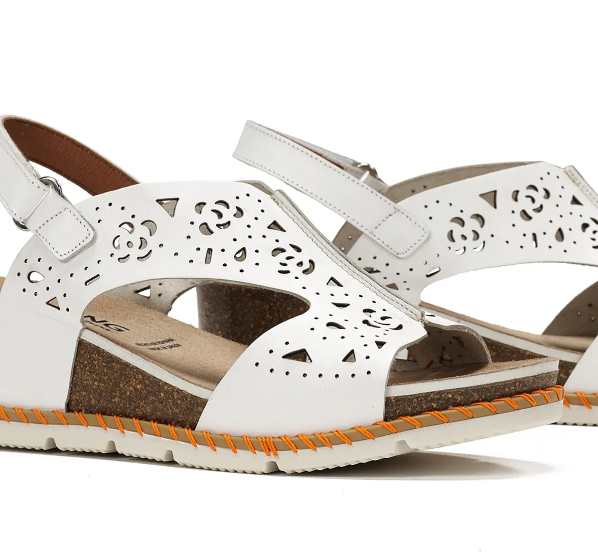 Dorking by Fluchos Gold D9319 sandali bianchi zeppa