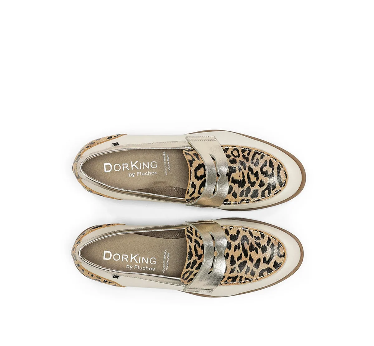 Fluchos Harvard D9455 mocassini donna oro pelle