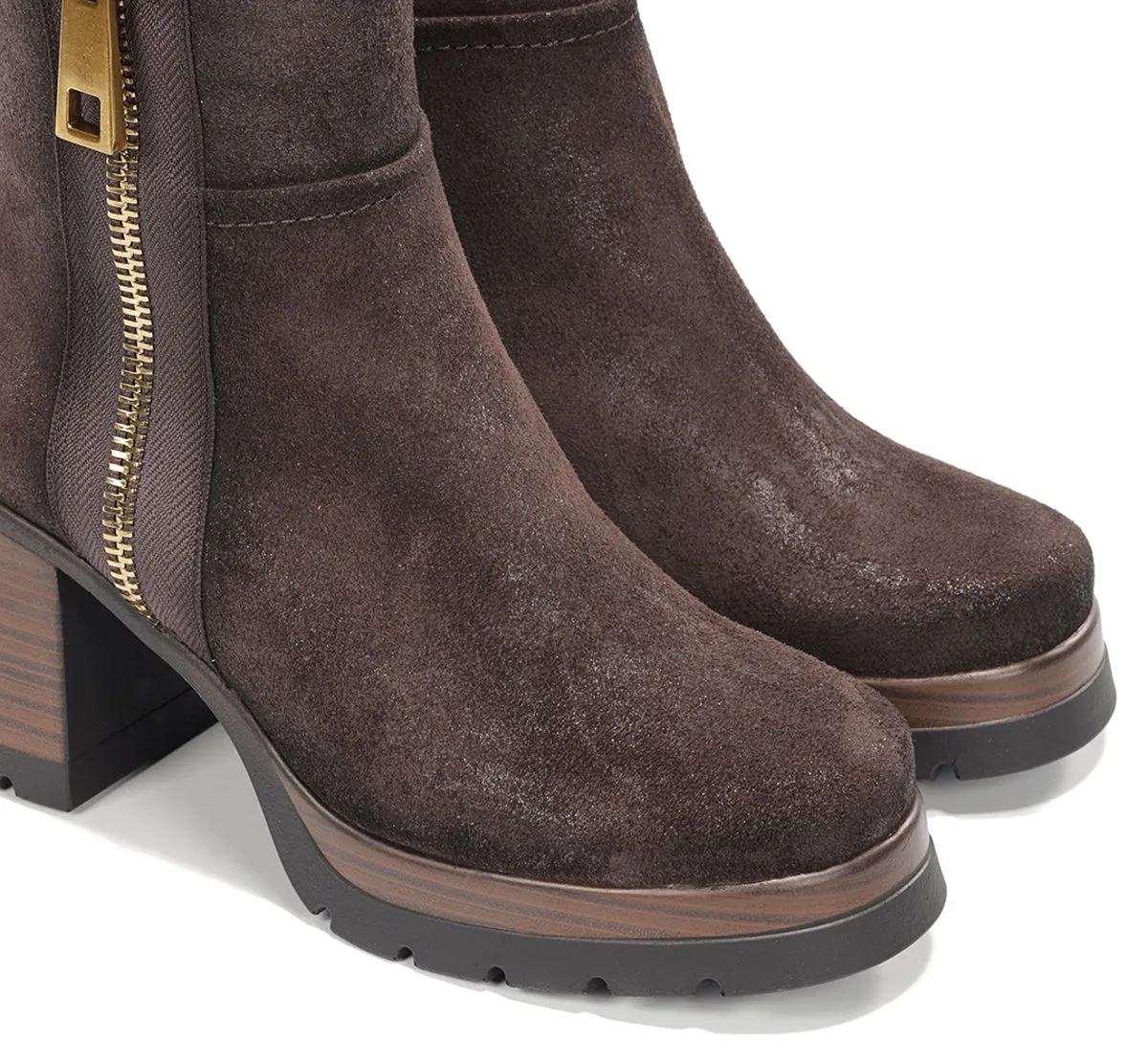 Dorking Safe D9413 Tronchetto Marrone Donna Tacco Legno