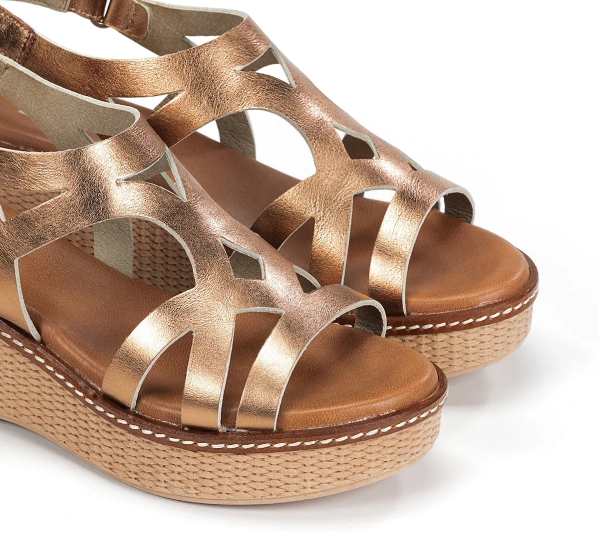 Fluchos Nido D9451 sandali donna marrone con zeppa leggera