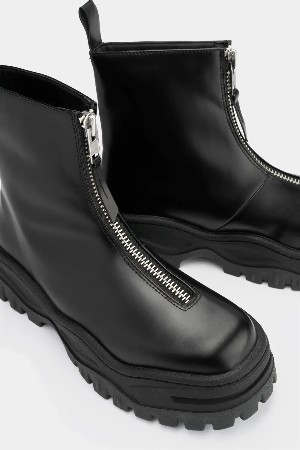 Eytys Raven II stivali pelle nera zip argento