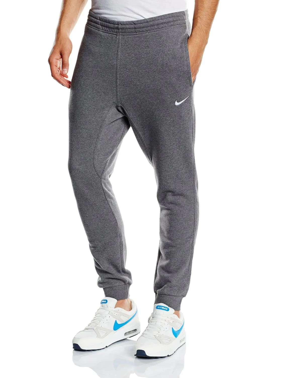 Nike Club Swoosh pantaloni tuta uomo neri in pile cotone