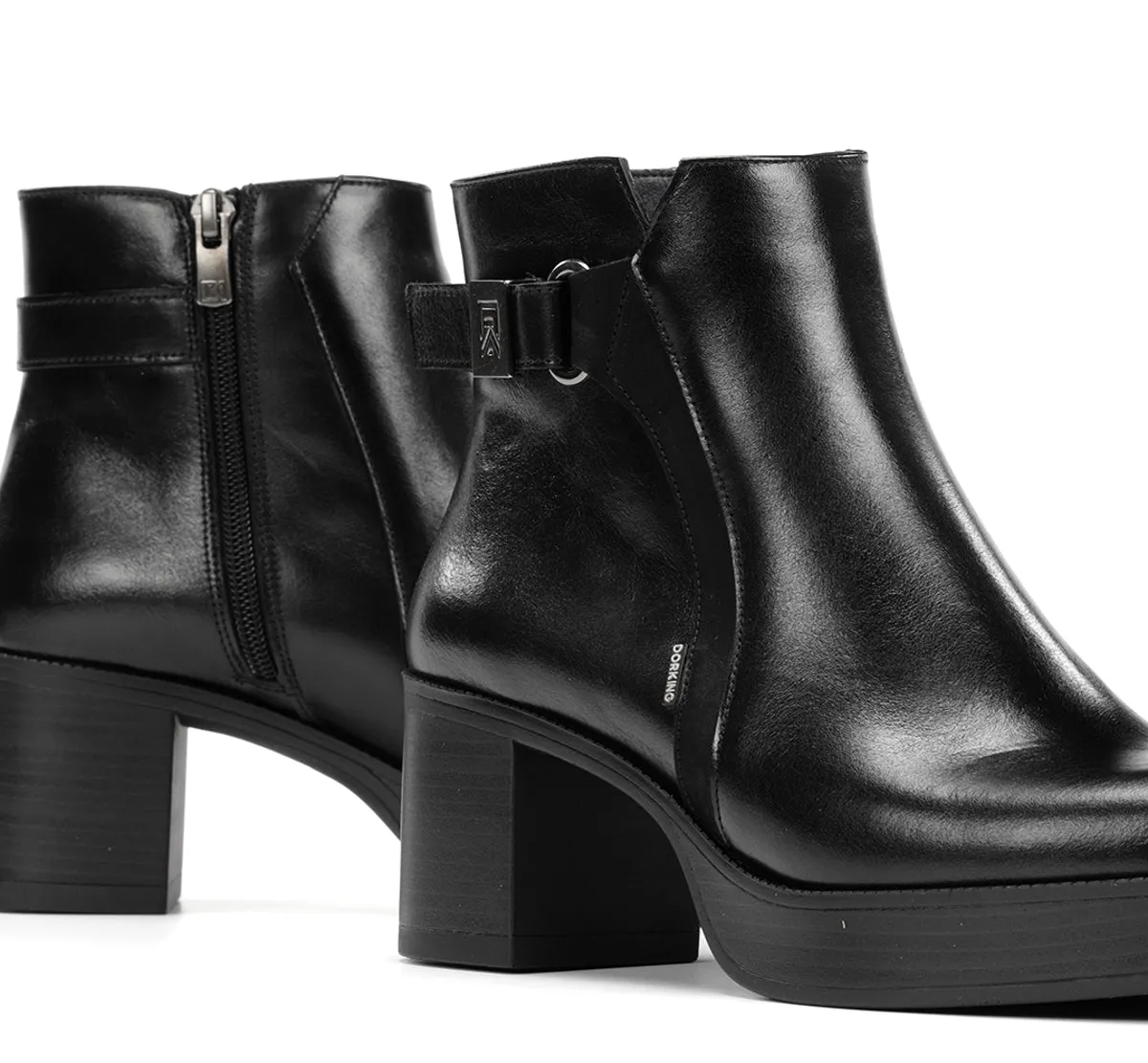 Fluchos Bowy D9589 stivaletti donna neri con tacco