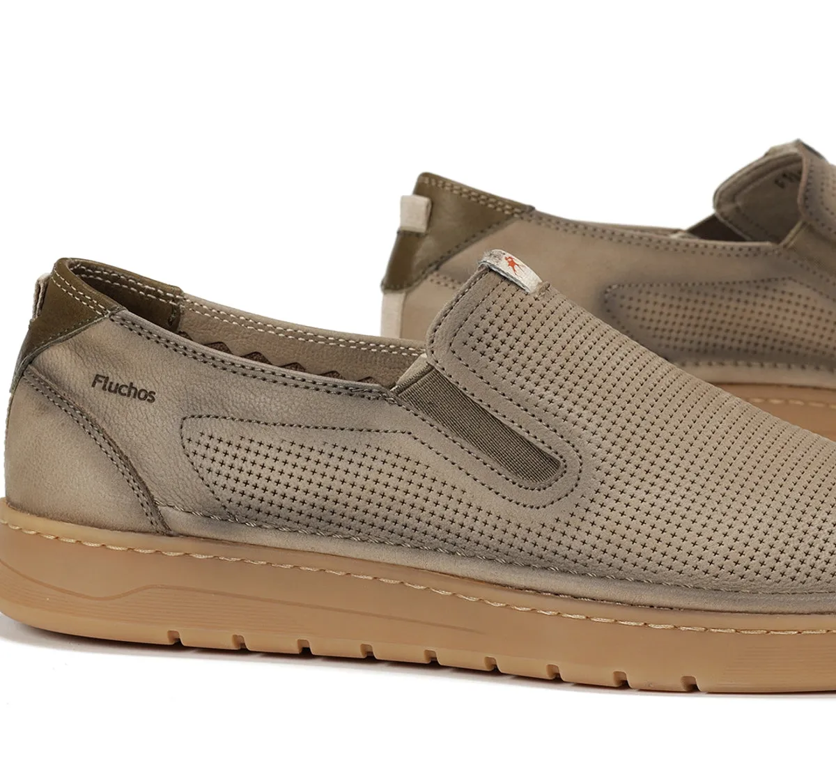 Fluchos Leo F1946 slip on uomo marrone suola retro