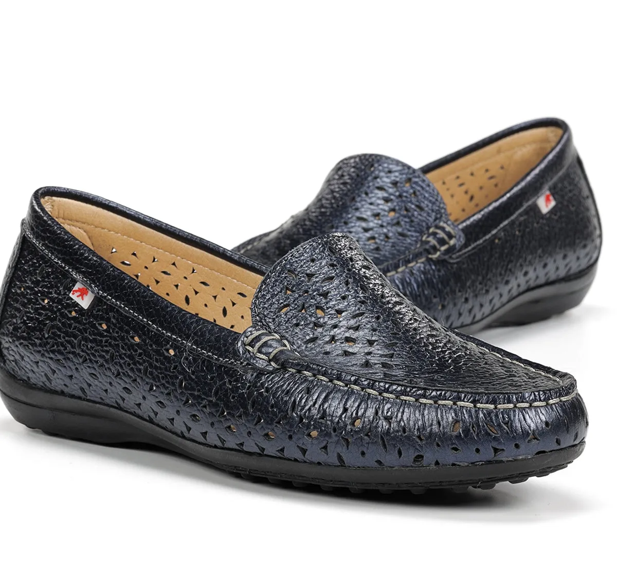 Fluchos Bruni F2157 mocassini donna blu pelle