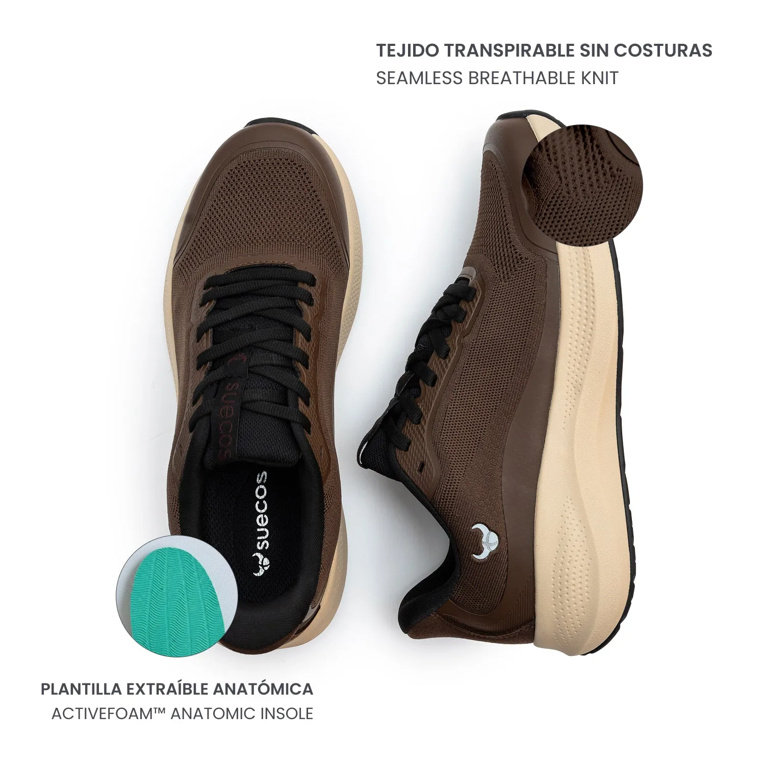 Suecos Aura scarpe marroni ammortizzate