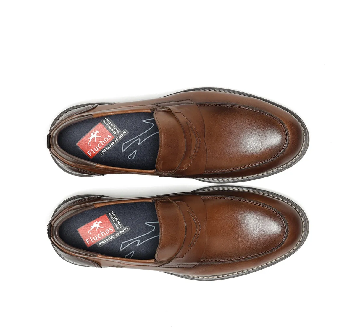Fluchos Terry F1290 mocassini uomo marrone classici