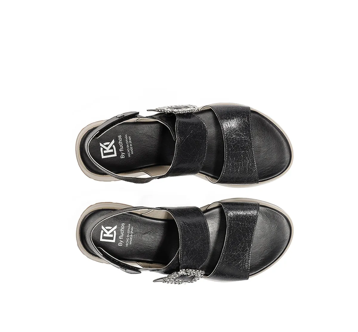Fluchos Ter D9724 sandali neri donna sportivi