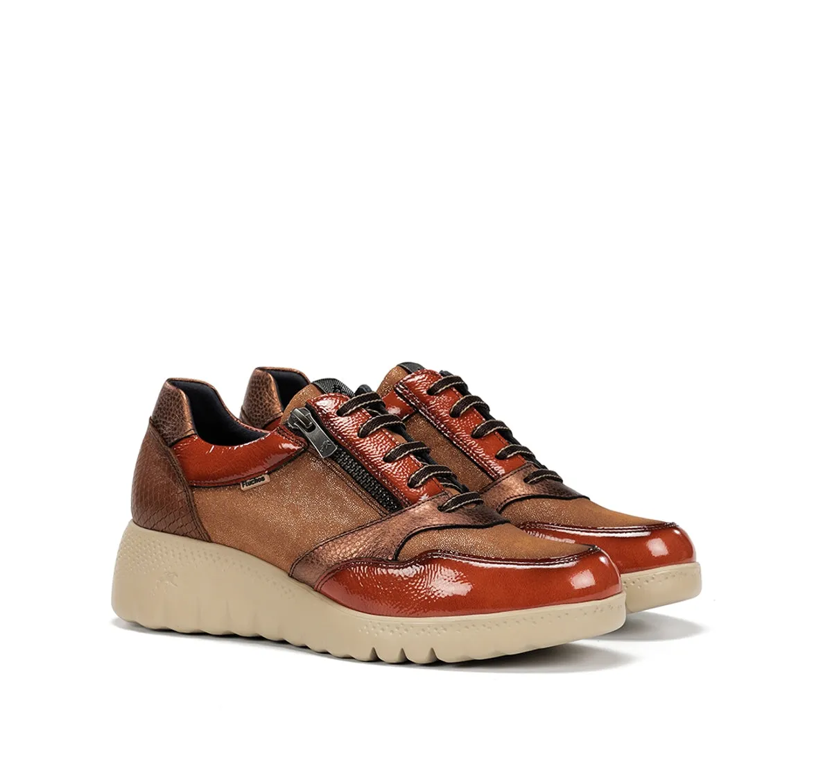 Fluchos Live F2248 sneakers donna marroni zeppa