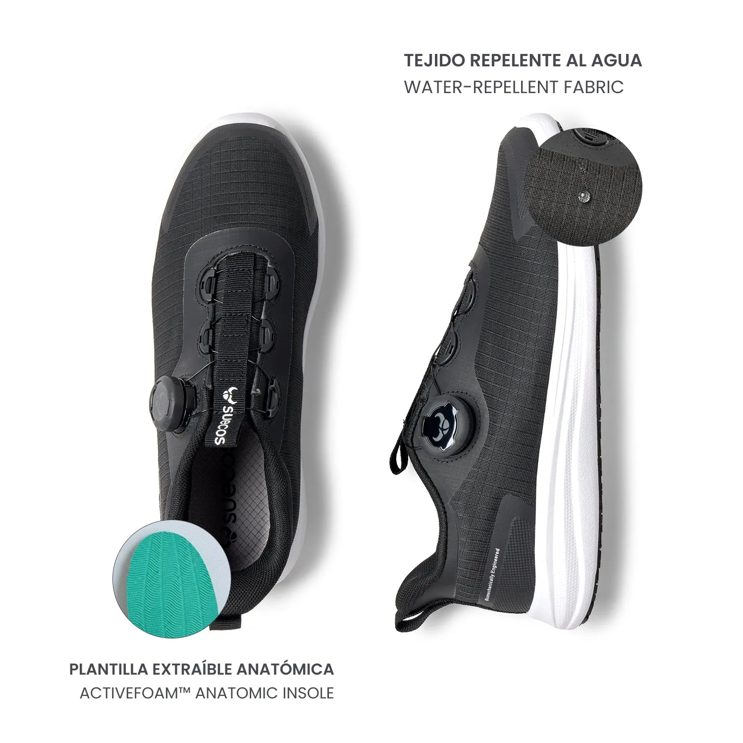 Suecos Hast Scarpe Nero Bianco Rotella