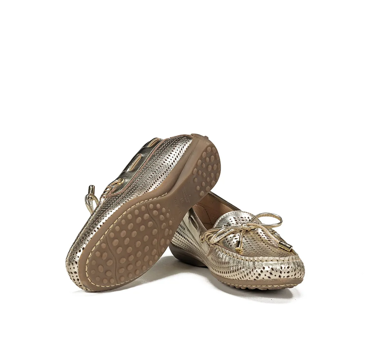 Fluchos Bruni F1428 mocassini donna oro pelle