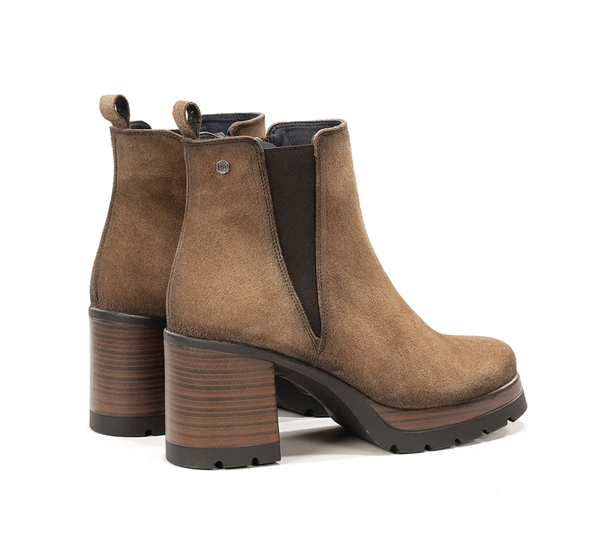 Fluchos Safe D9414 tronchetto taupe tacco legno