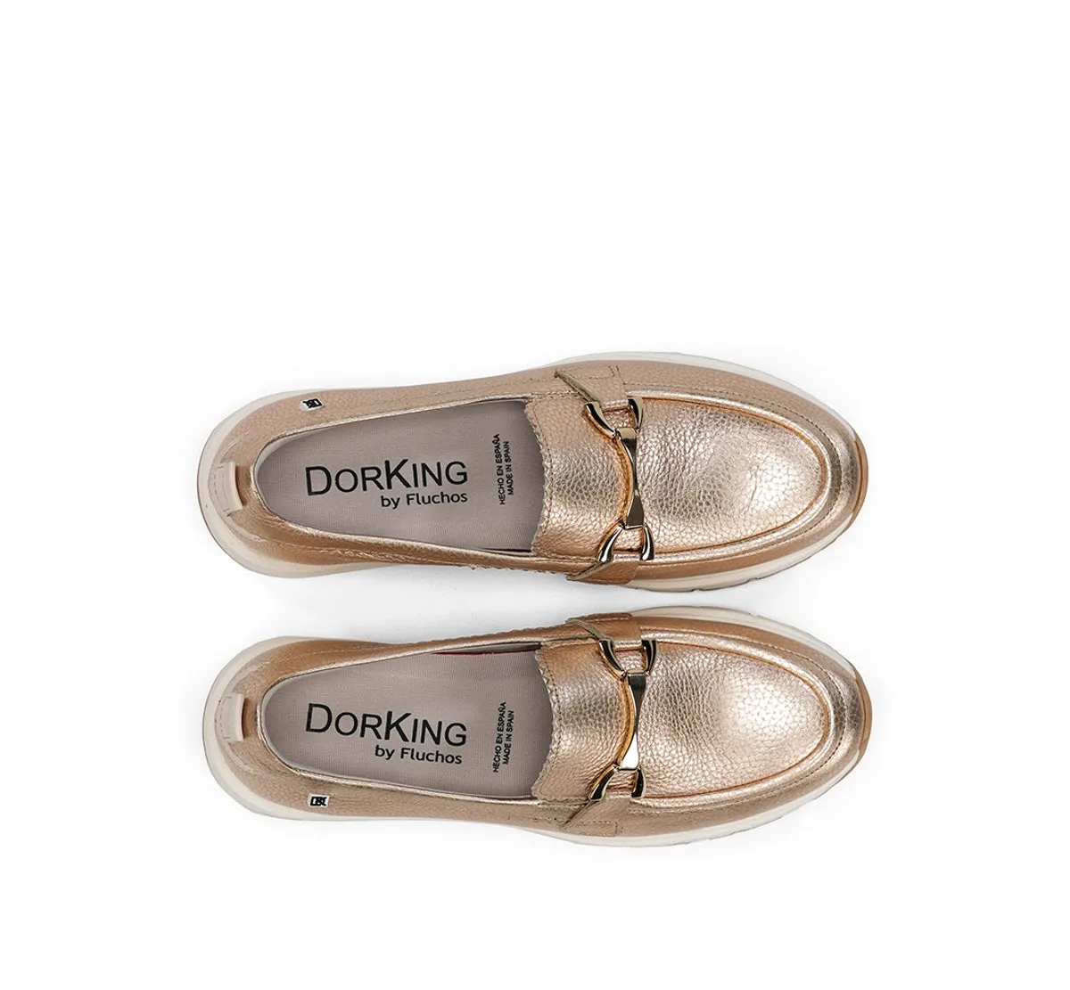 Fluchos Serena D9047 mocassini oro donna comodi