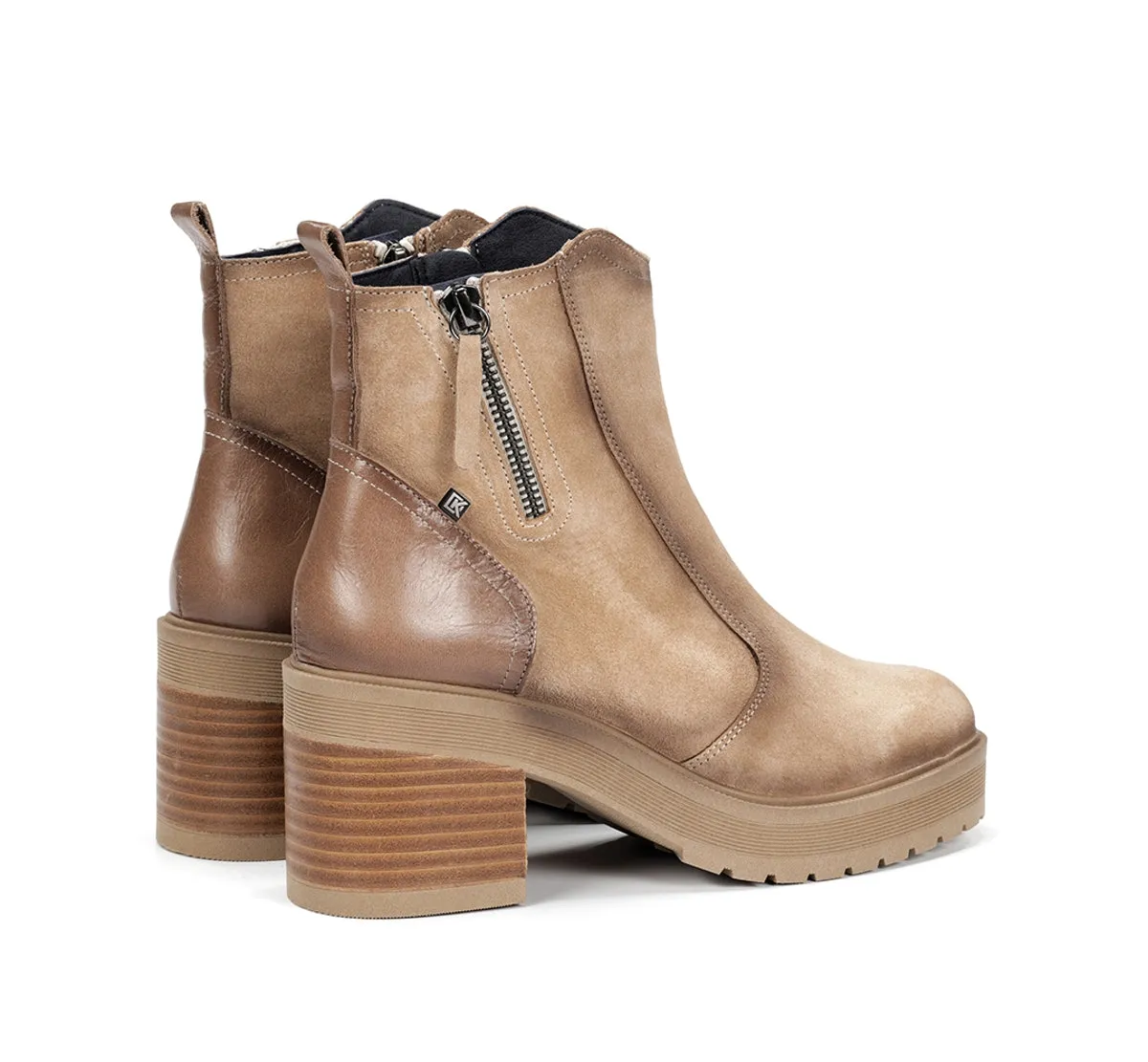 Fluchos Sarah D9353 stivaletto donna taupe tacco largo