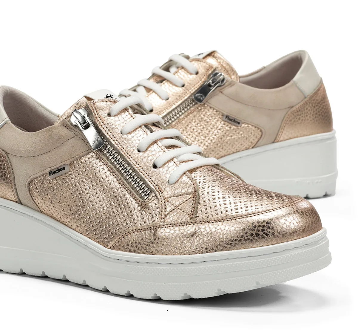 Fluchos Aqua F2173 sneakers zeppa donna oro