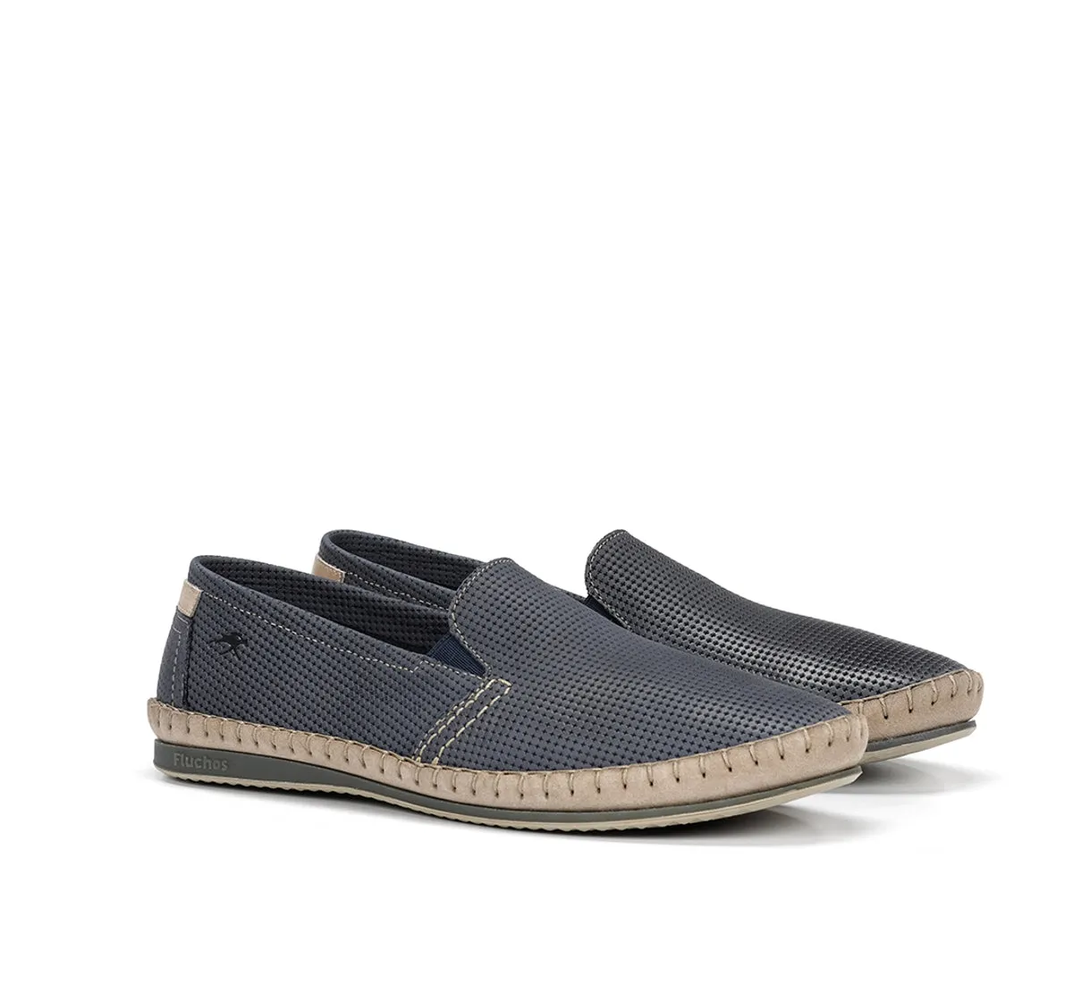 Fluchos Bahamas 8674 Mocassini Uomo Blu Senza Lacci