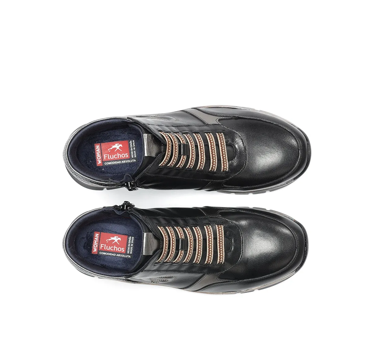 Fluchos Union F2077 stivaletti donna neri comodi