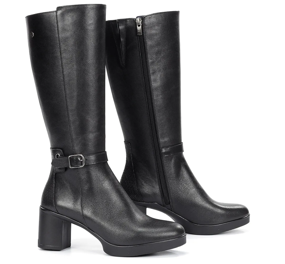 Dorking Elite D9420 stivali donna neri tacco plateau
