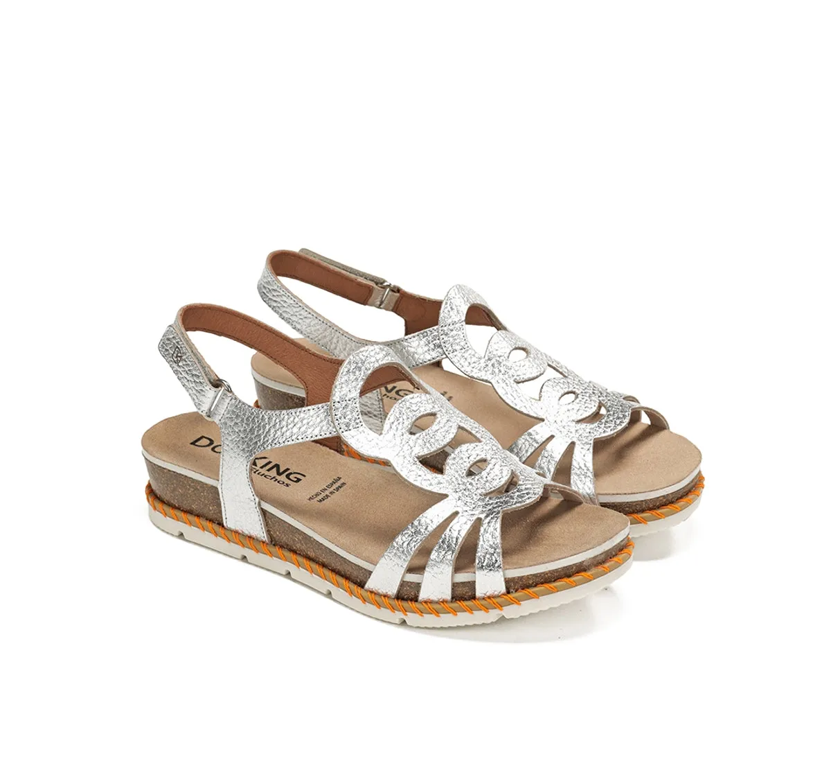 Dorking Sport D9322 sandali donna argento velcro