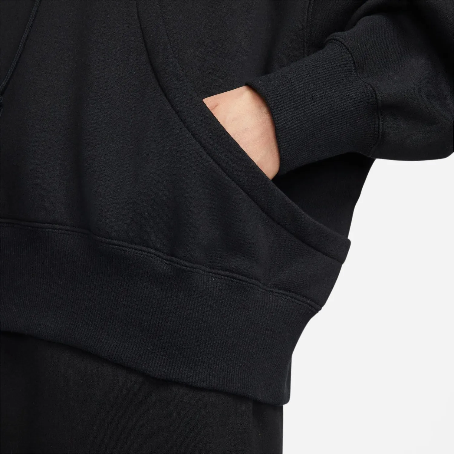 Nike Phoenix Fleece felpa cappuccio donna L nera