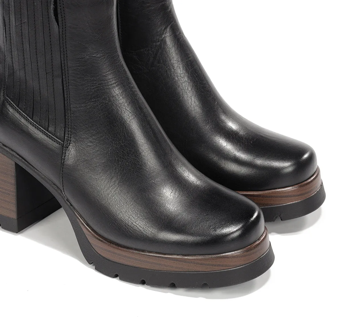 Fluchos Safe D9736 stivaletti neri tacco donna