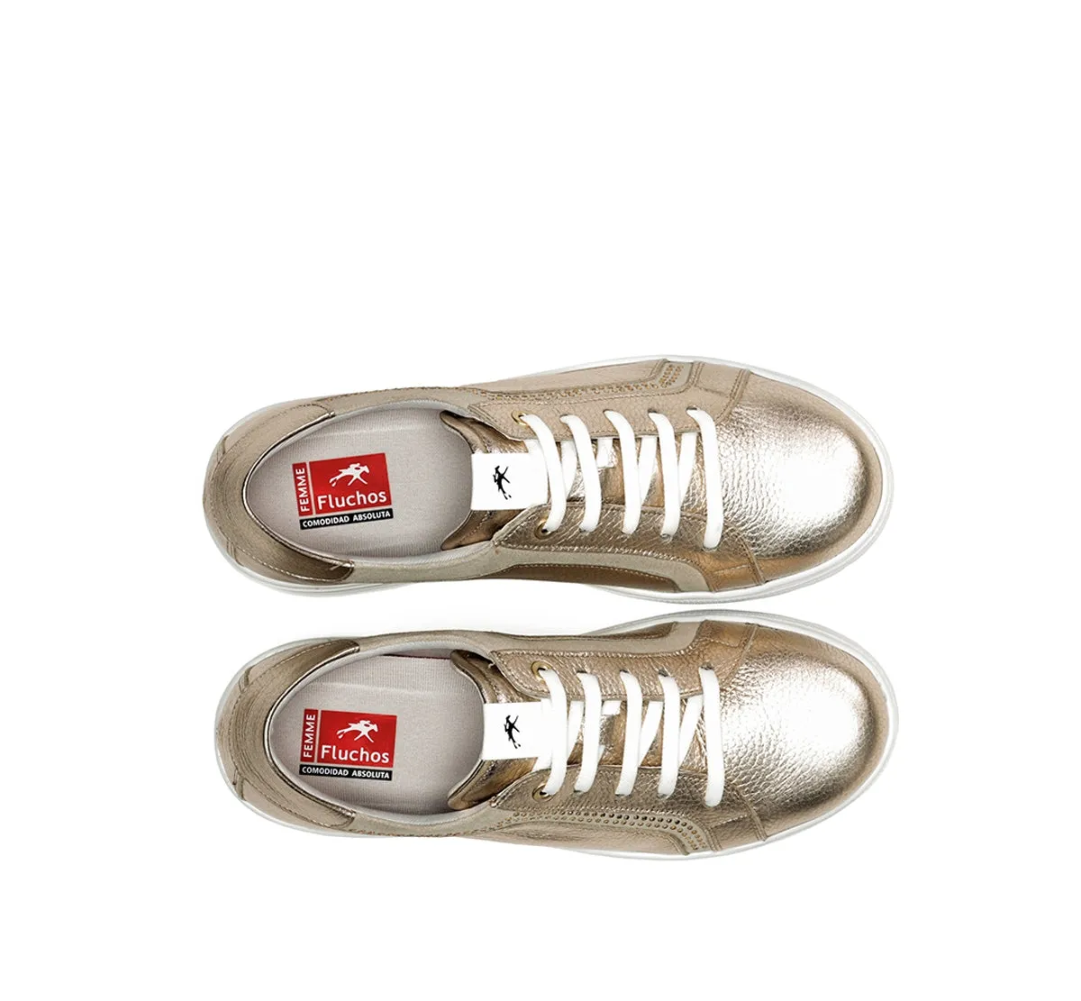 Fluchos Aqua F1997 sneakers donna oro con zeppa