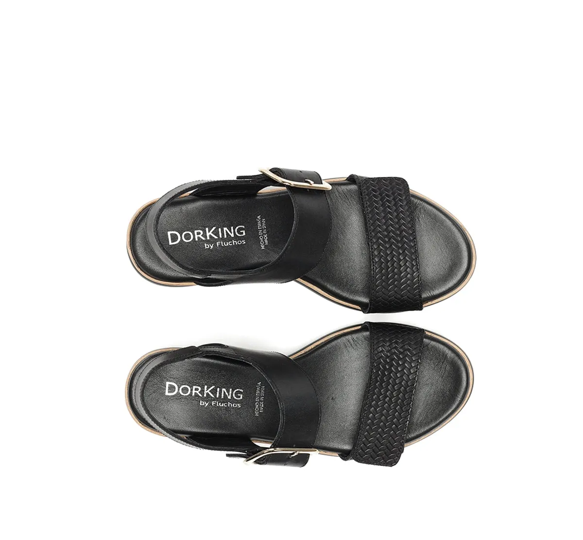Dorking Prince D9642 Sandali Donna Neri con Zeppa