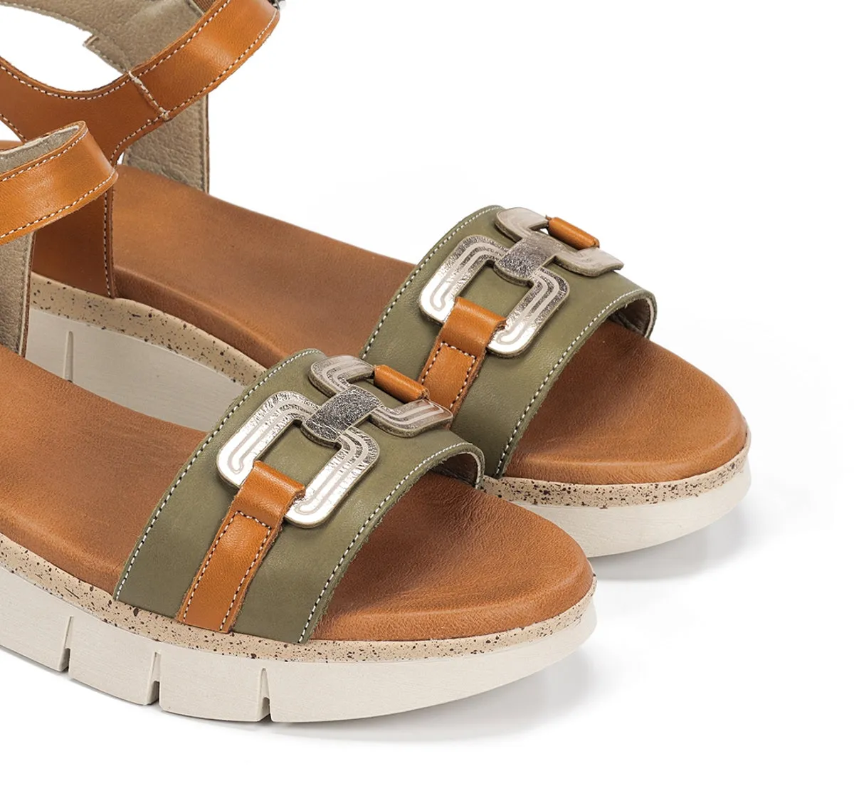 Fluchos Klau D9484 Sandali Donna Verde Suola Leggera
