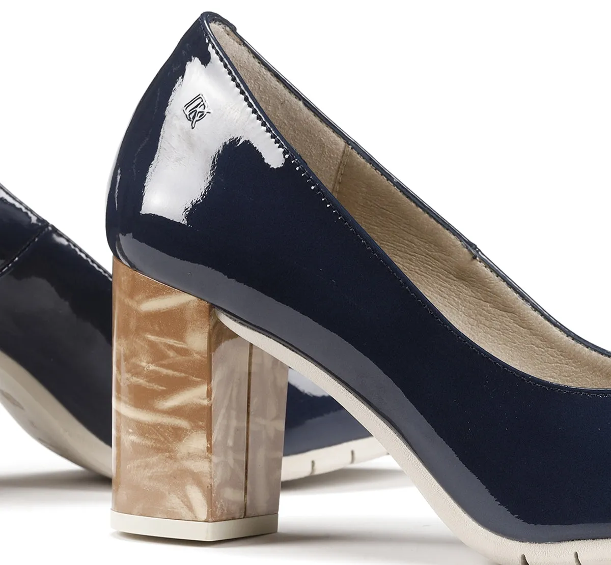 Fluchos Tian D8737 scarpe con tacco blu tacco medio