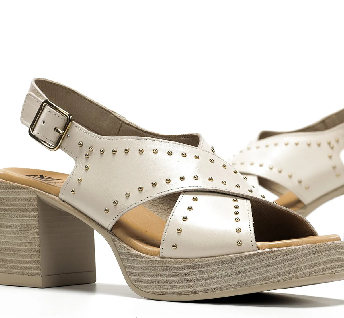 Fluchos Diamond D9333 sandali bianco tacco largo