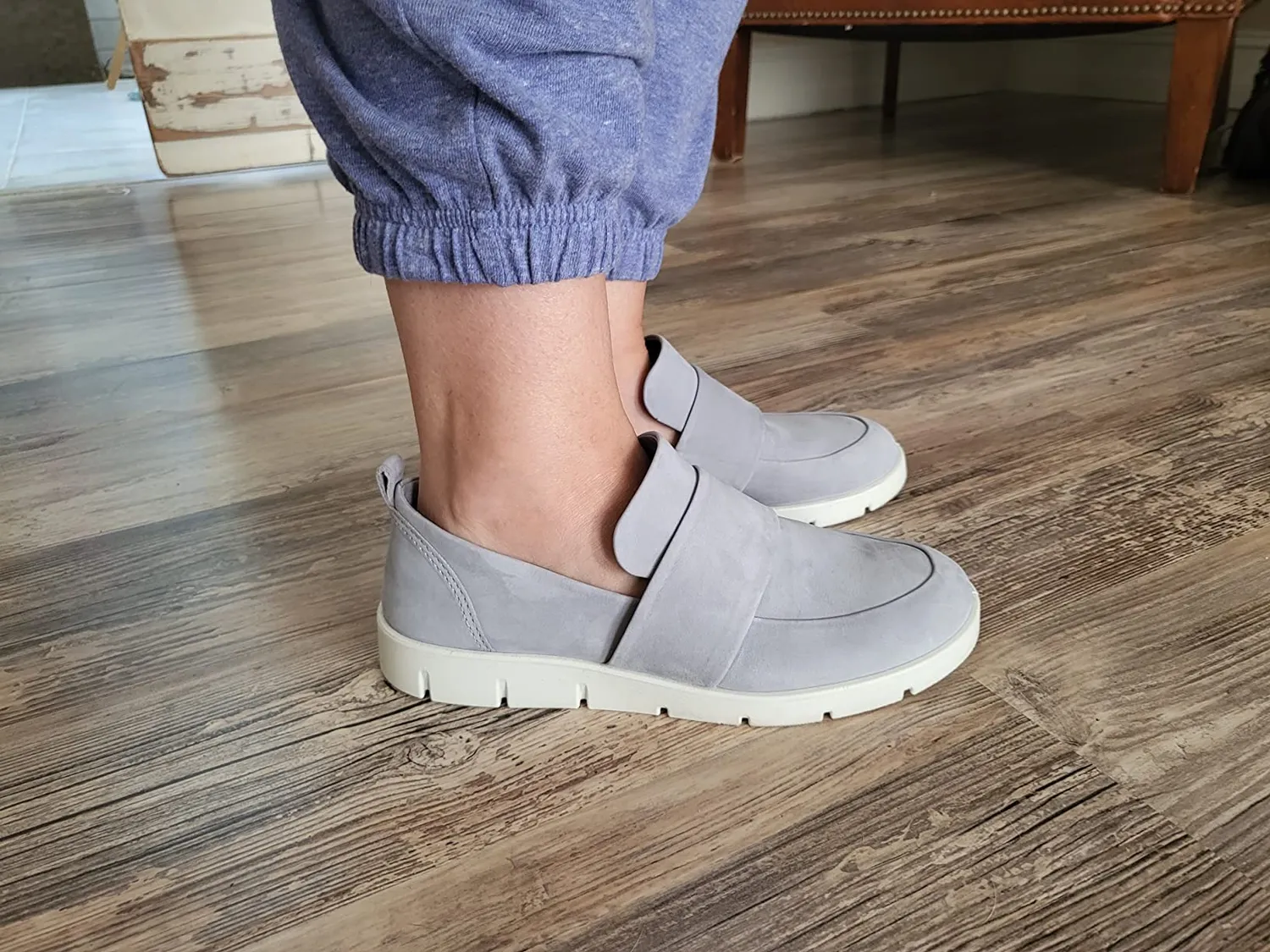 Ecco Bella Mocassini Donna Grigio Chiaro Nabuk