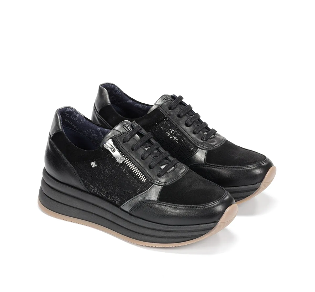 Fluchos Draz D9249 sneakers donna nere platform
