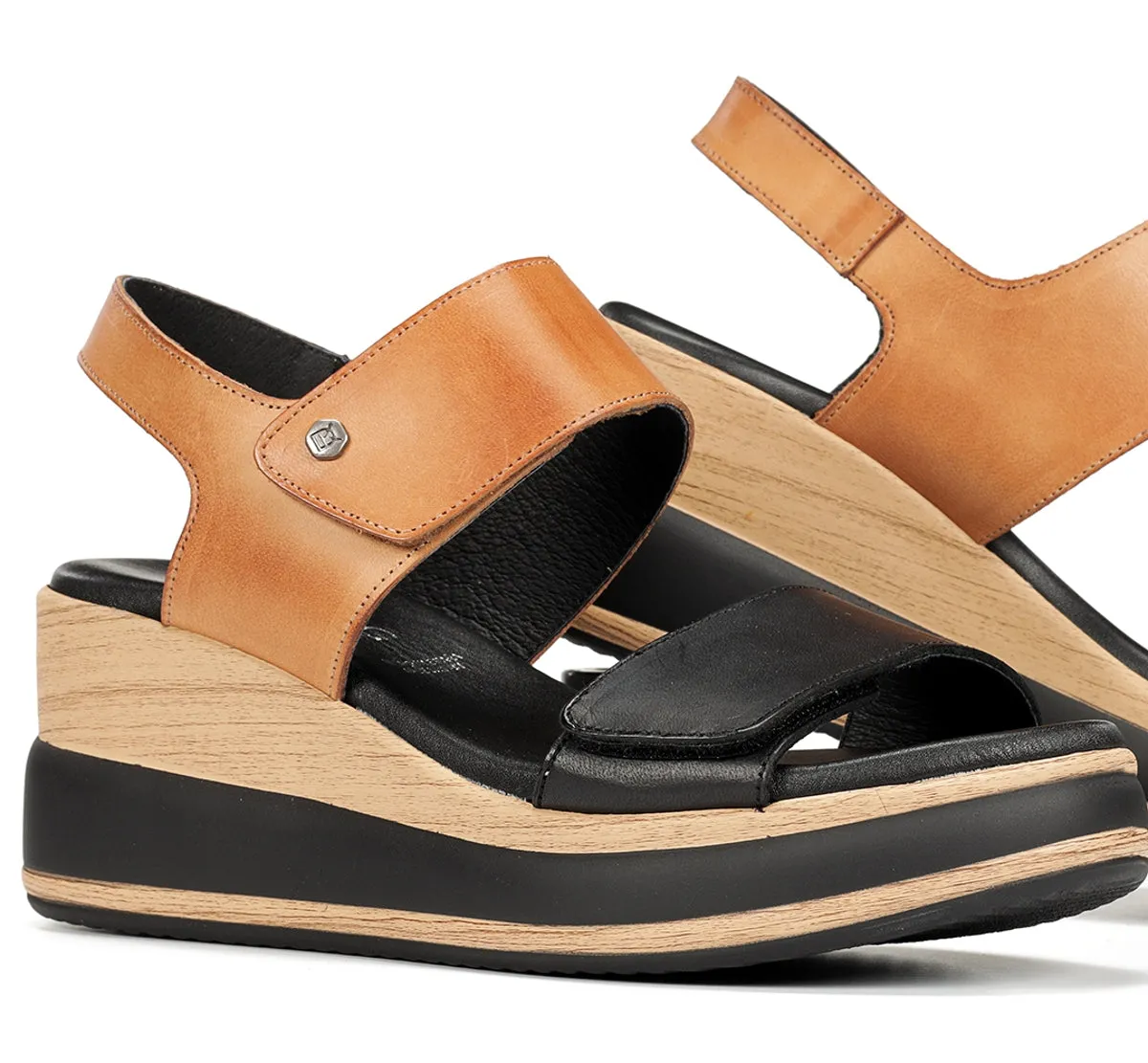 Fluchos Prince D9643 sandali donna neri zeppa