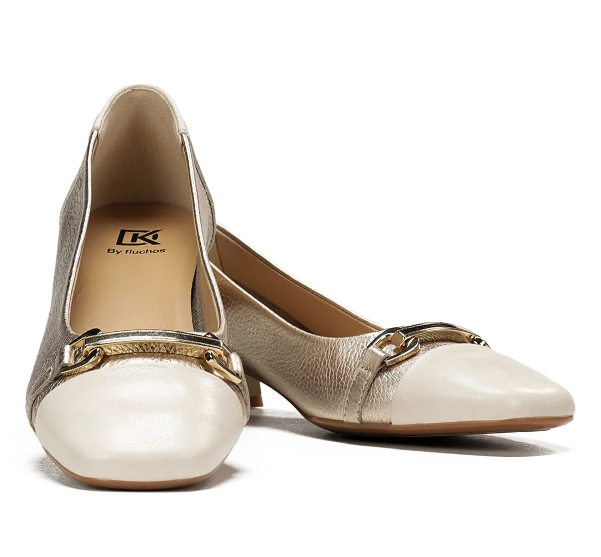 Fluchos Dorking Gia D9304 mocassini donna oro tacco