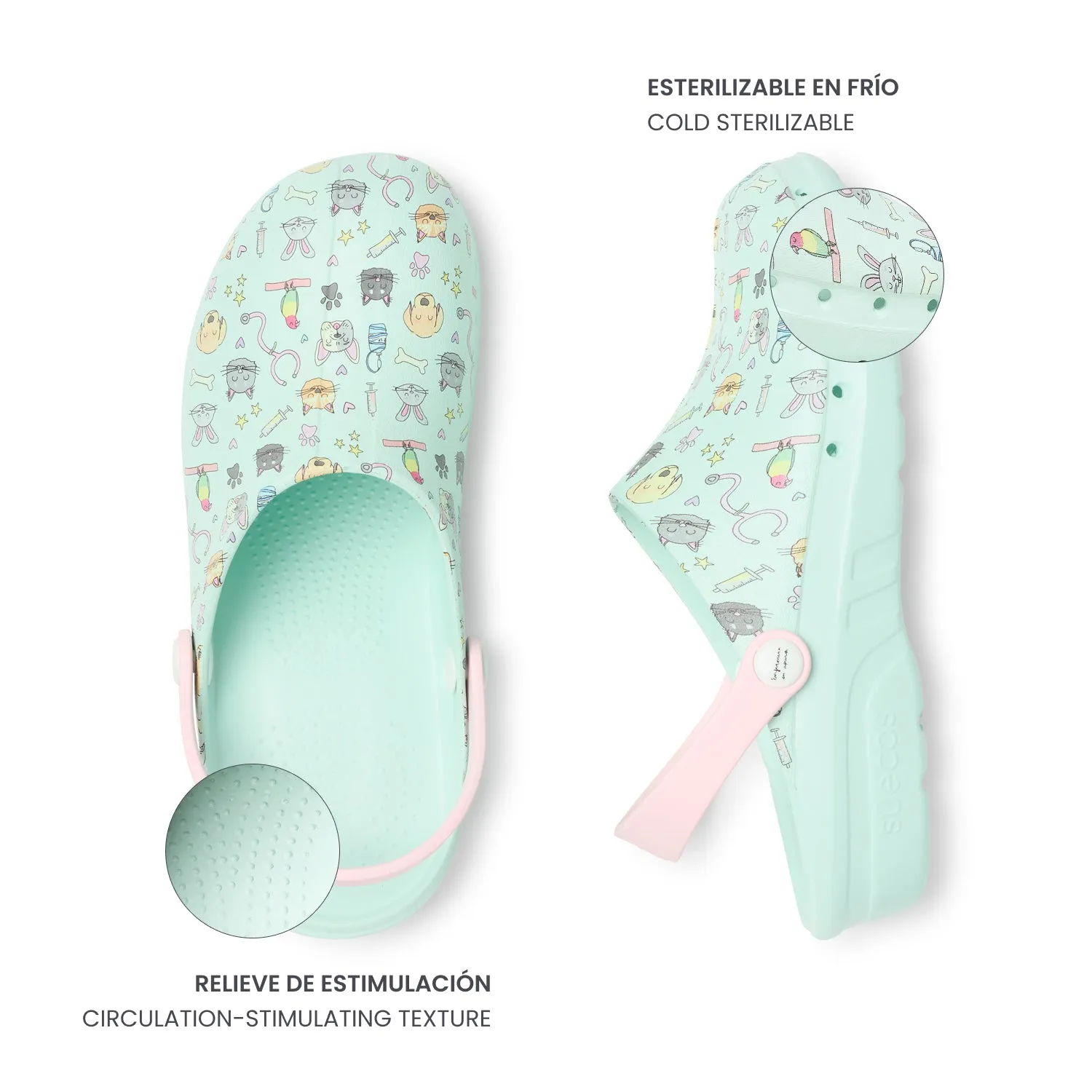 Suecos Oden+ zoccoli sanitari nurse trouble rosa