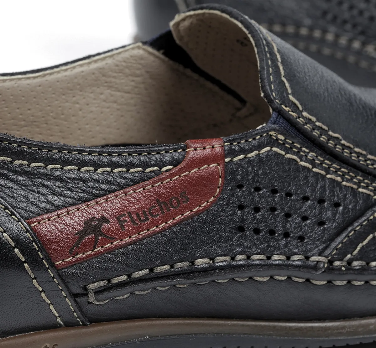Fluchos Catamaran 8565 slip-on uomo blu pelle tessuto