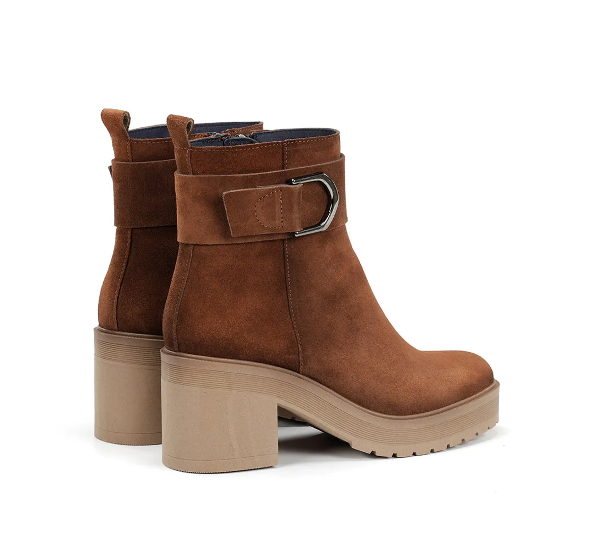 Fluchos Sarah D9573 tronchetti donna marroni tacco