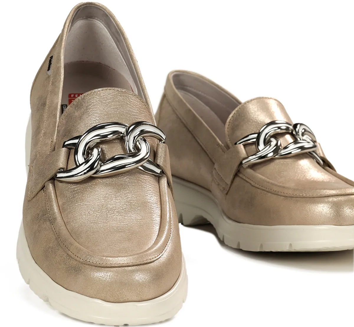 Fluchos Gladis F1937 mocassini donna oro Light