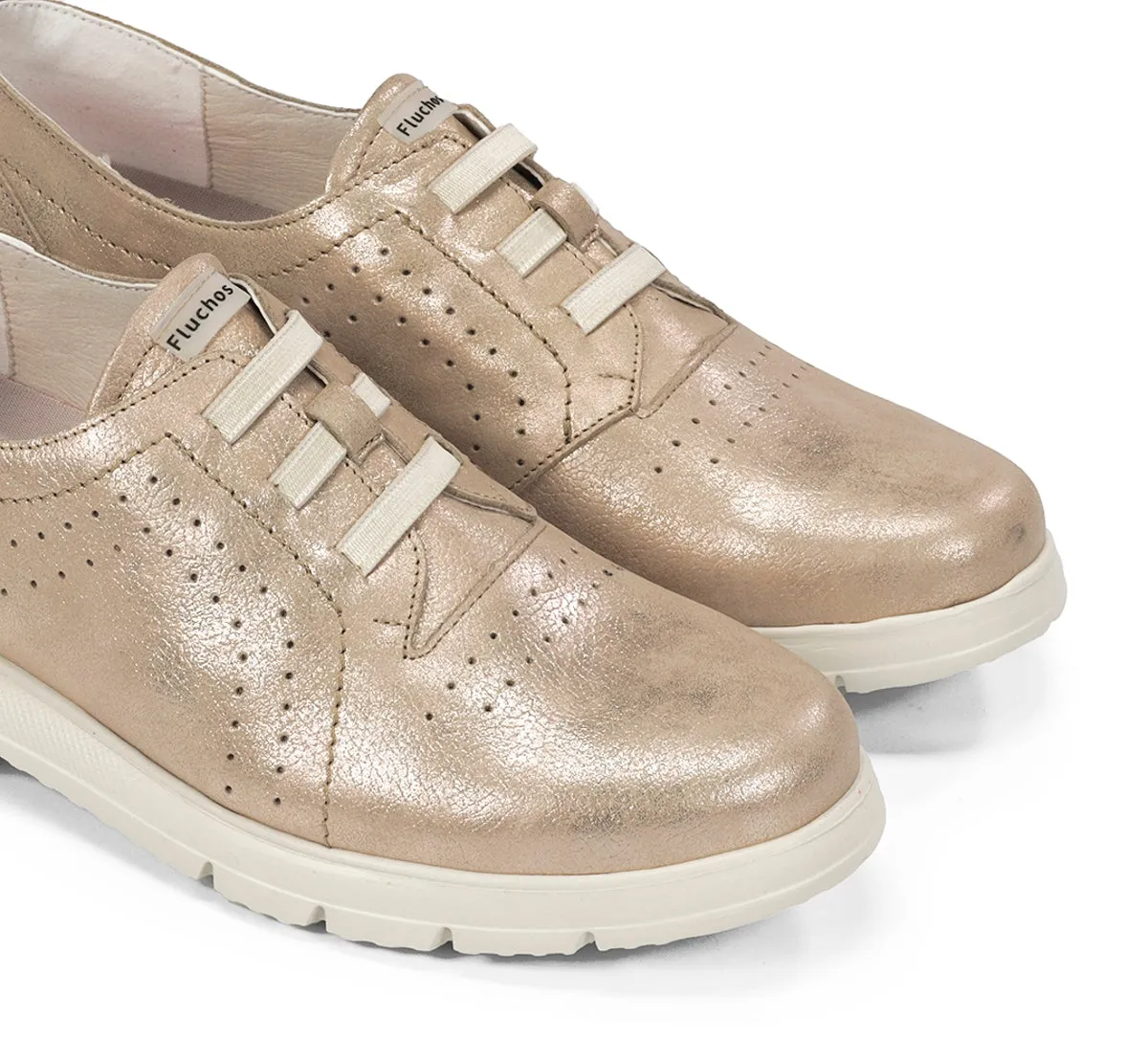 Fluchos Gladis F2202 mocassini donna oro leggeri