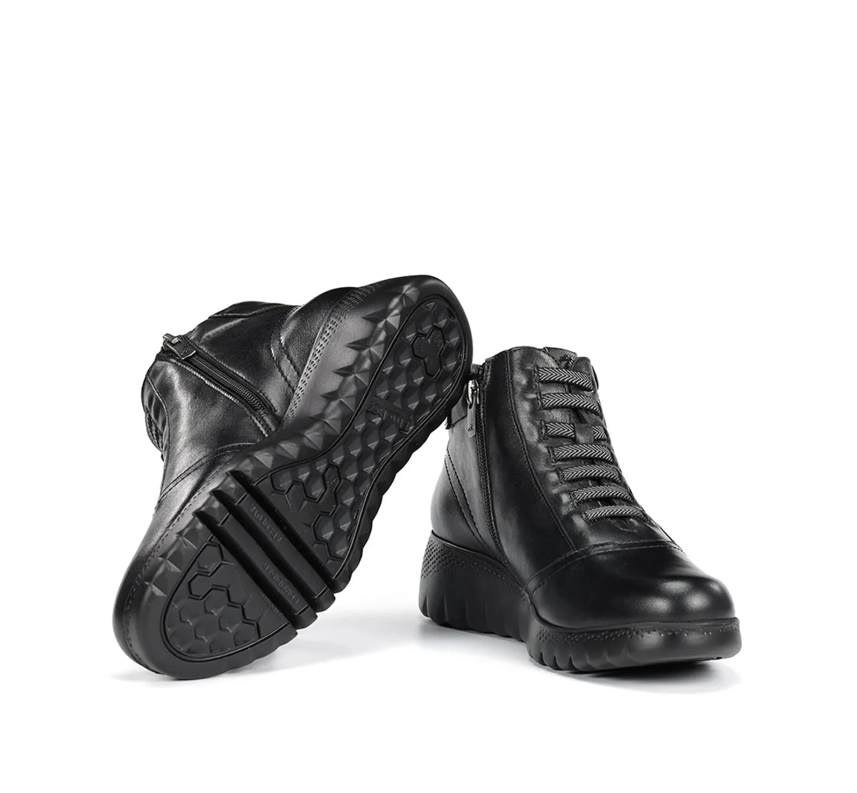 Fluchos Live F2246 Tronchetti Donna Neri con Zeppa