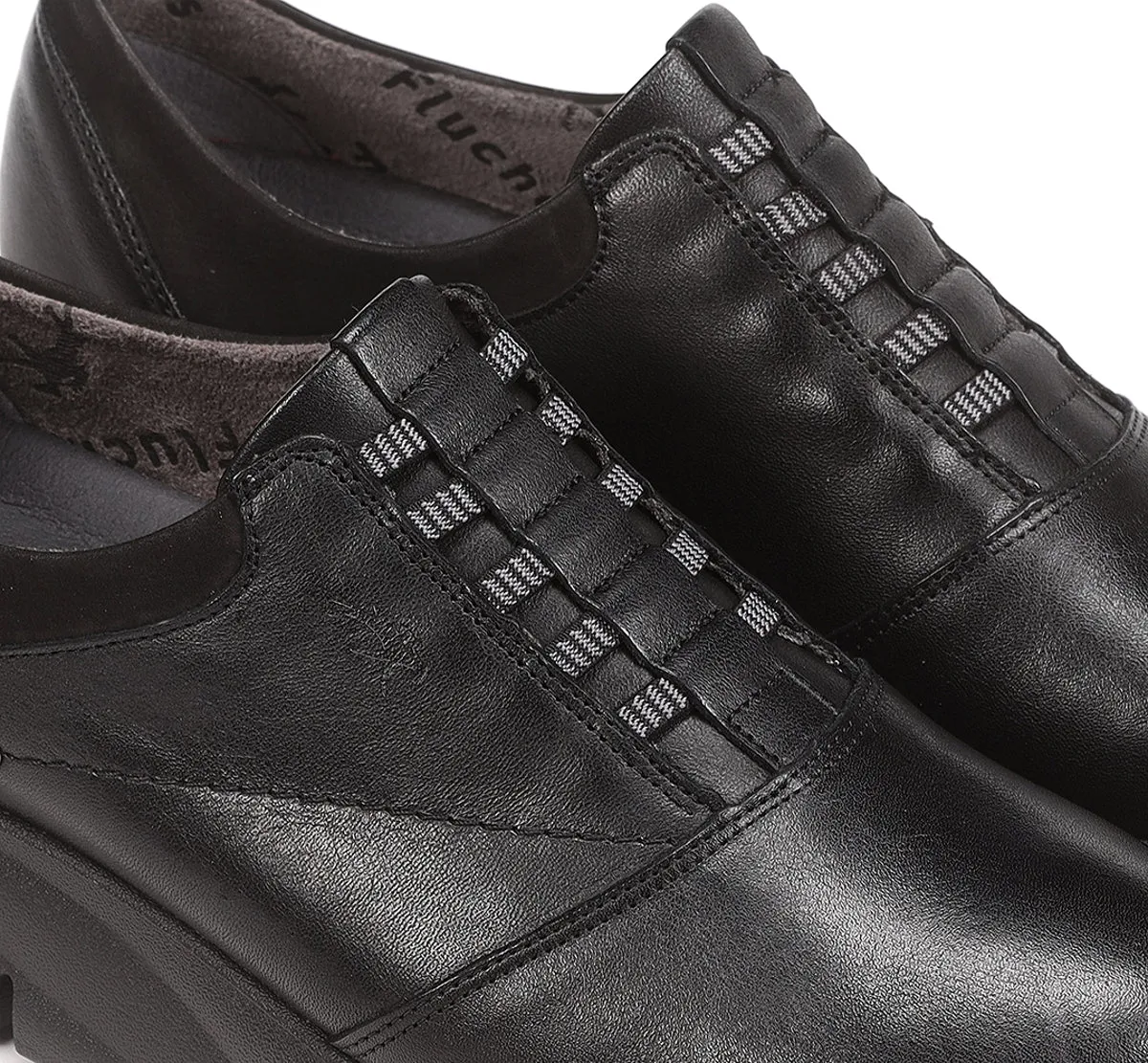 Fluchos Bona F1357 scarpa donna nera con zeppa