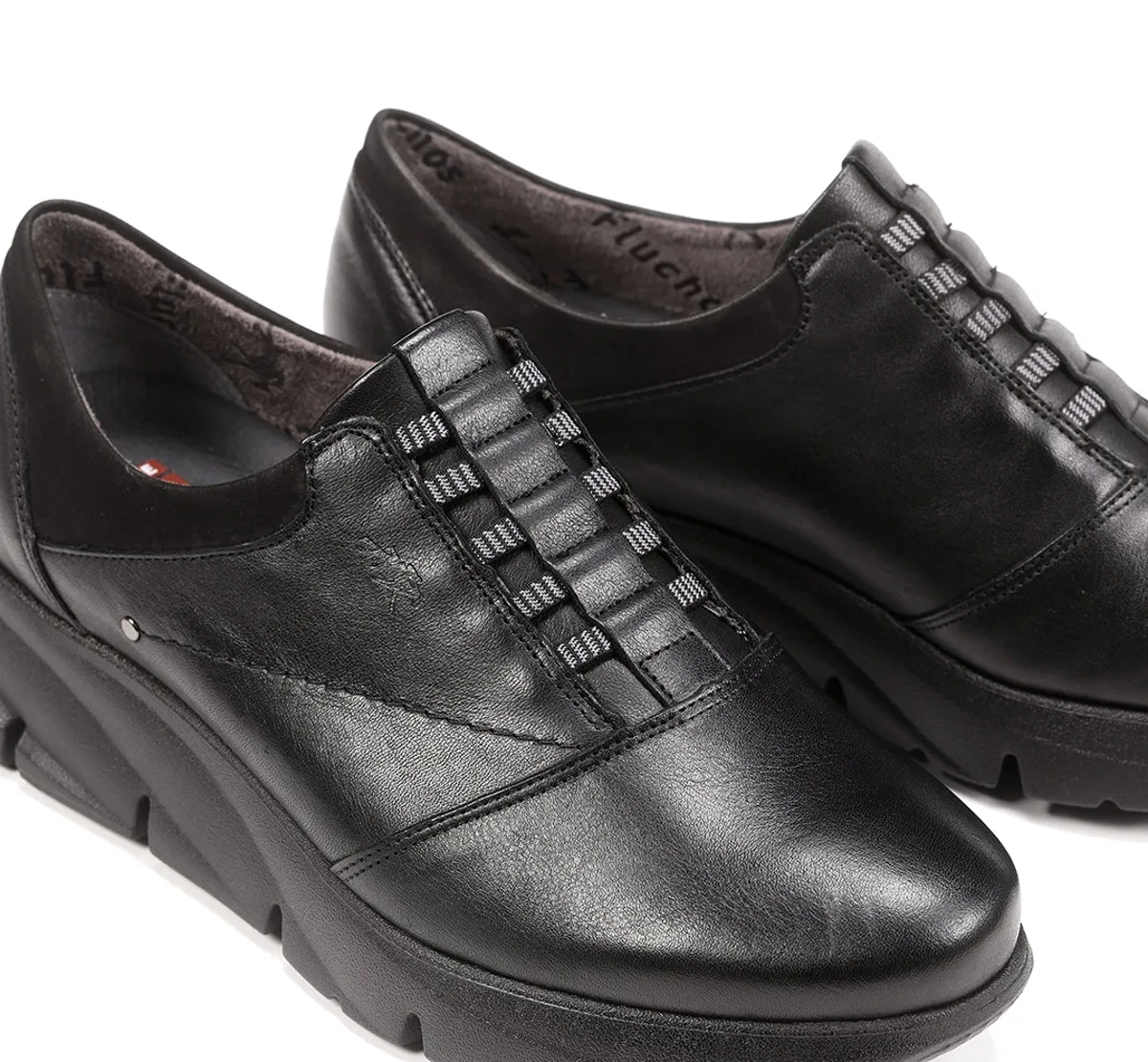 Fluchos Bona F1357 scarpa donna nera con zeppa
