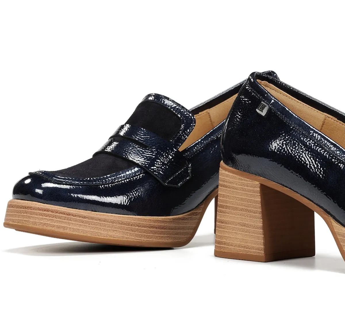 Dorking Cristel D9439 mocassini donna blu zeppa