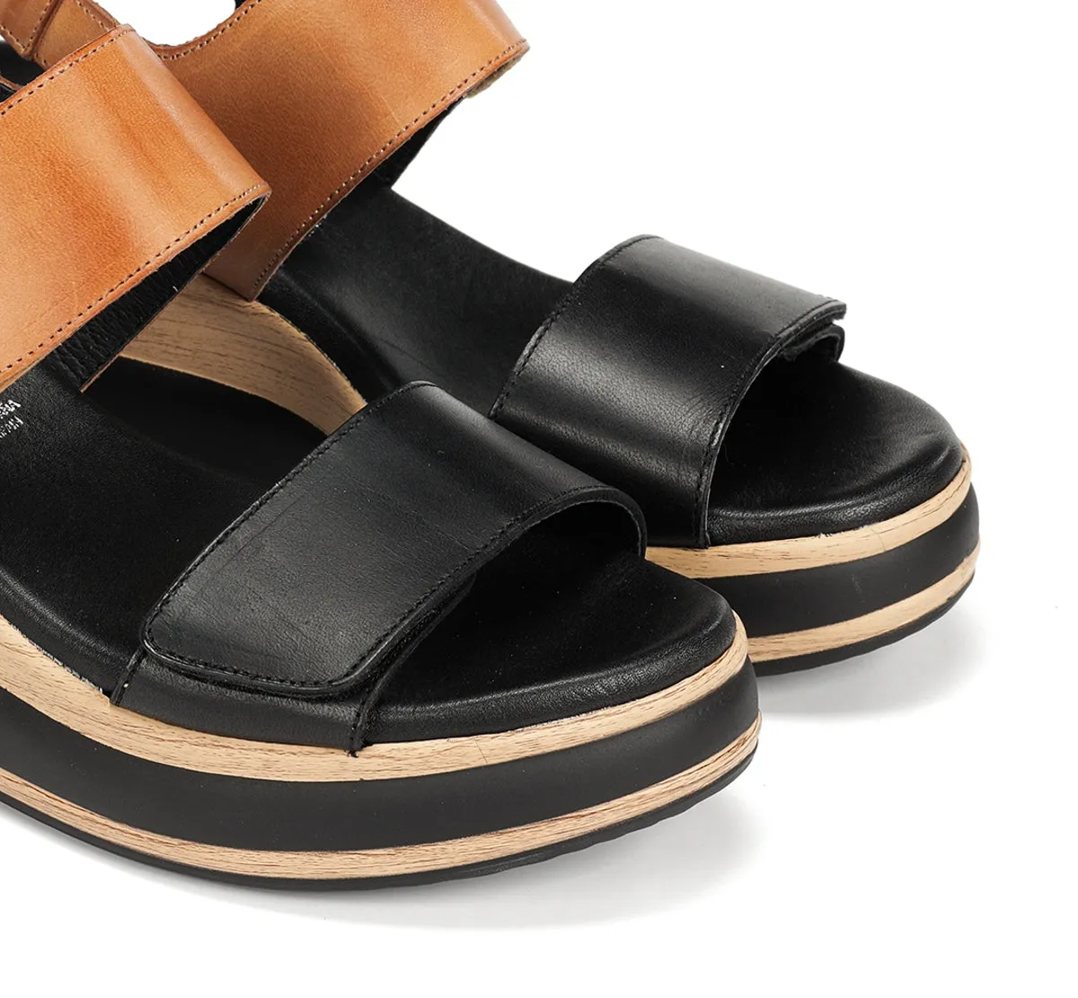 Fluchos Prince D9643 sandali donna neri zeppa