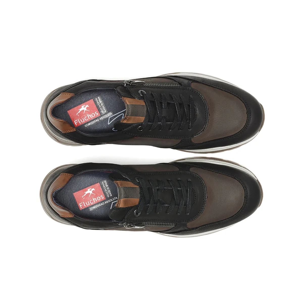 Fluchos Louis F1603 sneakers uomo nero in pelle