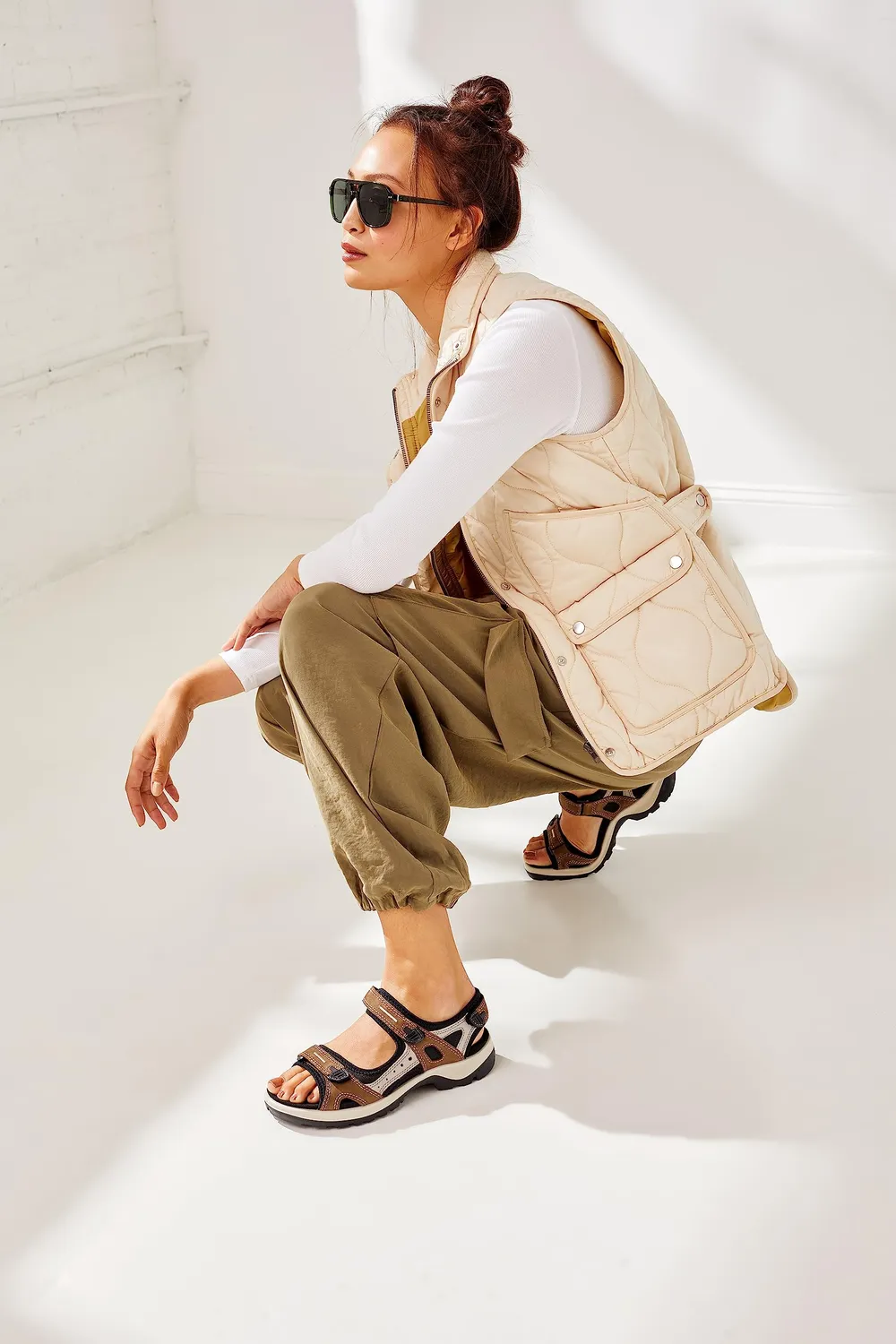 Ecco Offroad Yucatan sandali donna beige sostegno