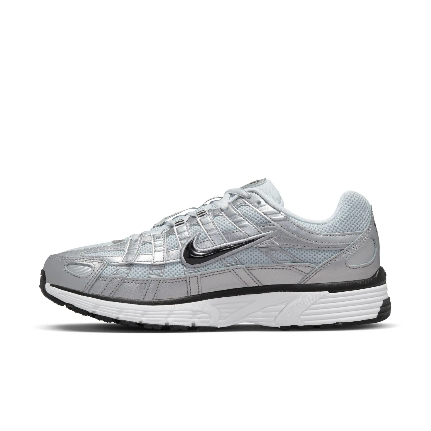 Nike P-6000 Sneaker Donna White Black Metallic Silver