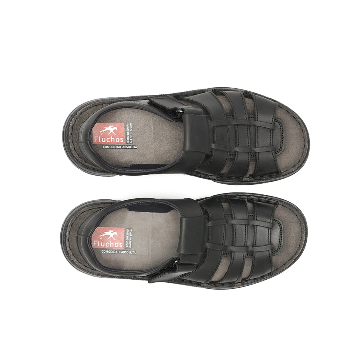 Fluchos Azores F2200 Sandali Uomo Neri Velcro